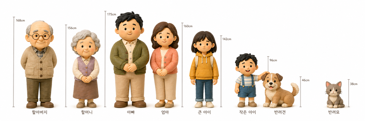 도담쓰담 가족 캐릭터
